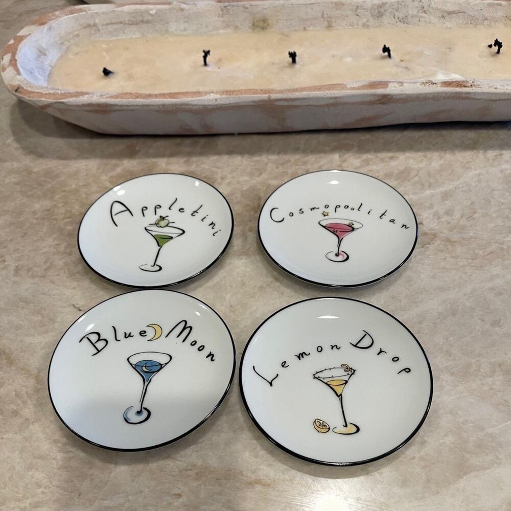 Pottery Barn martini plates x4  appetizers